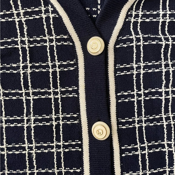 EUC Vintage St John Santana Knit Sweater Blazer Jacket  in Blue Navy - Picture 7 of 11